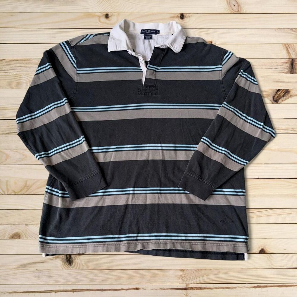 Daniel Cremieux Striped Rugby Shirt Classic Fit Long Sleeve Polo